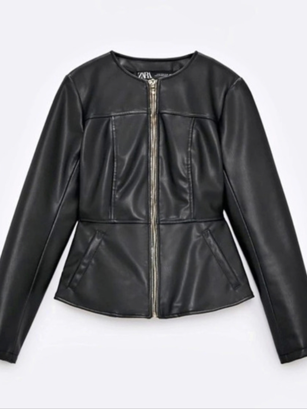 Zara Black Zip Front Jacket Size Medium Like New. Final Sale